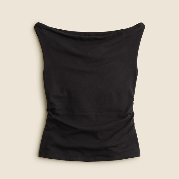 J. Crew Off-the-Shoulder Tank Top in Black - Picture 2 of 5